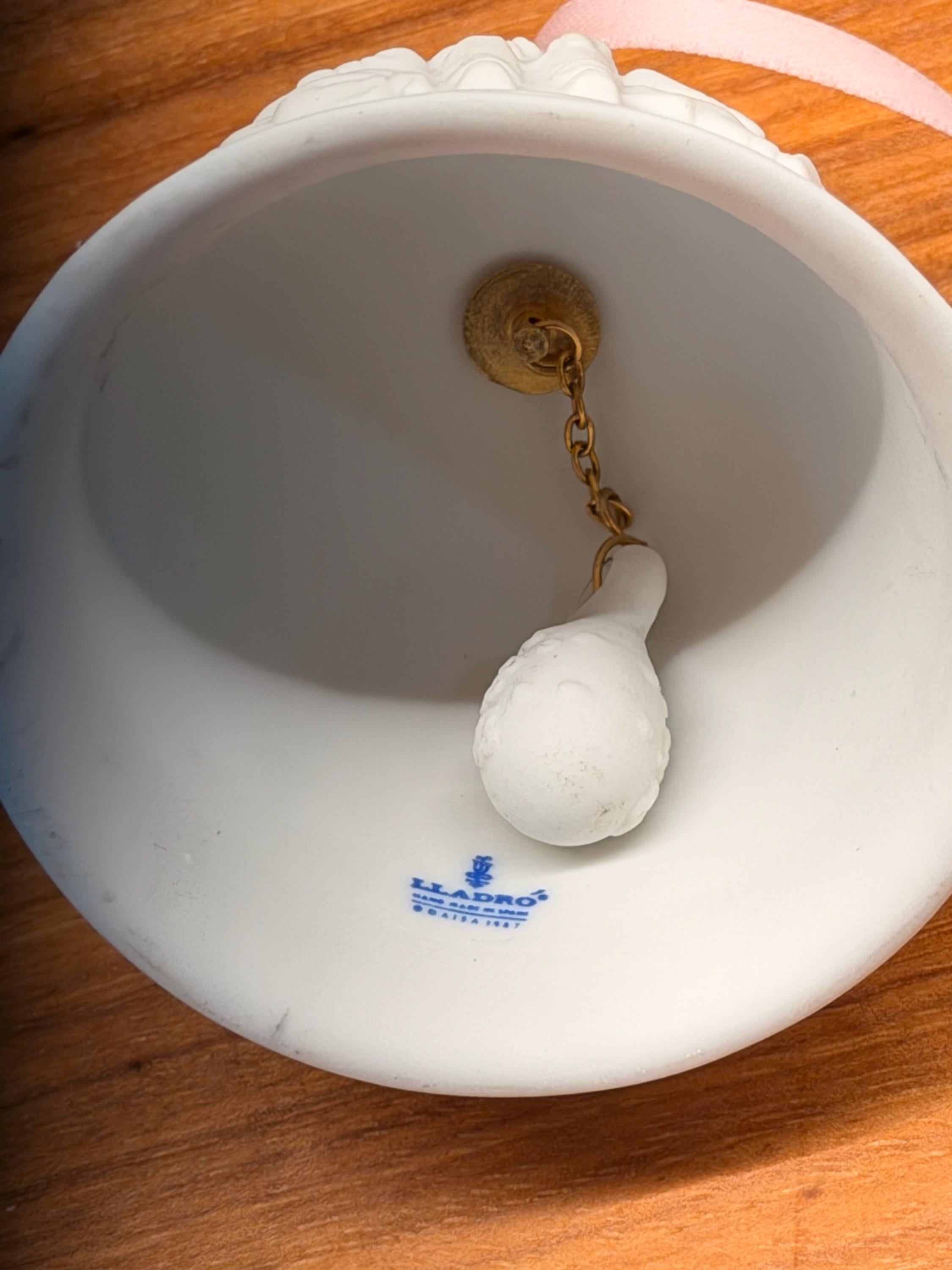 1987 Lladro Christmas Bell Ornament | Bisque Porcelain Children Scene, Annual Collector Bell