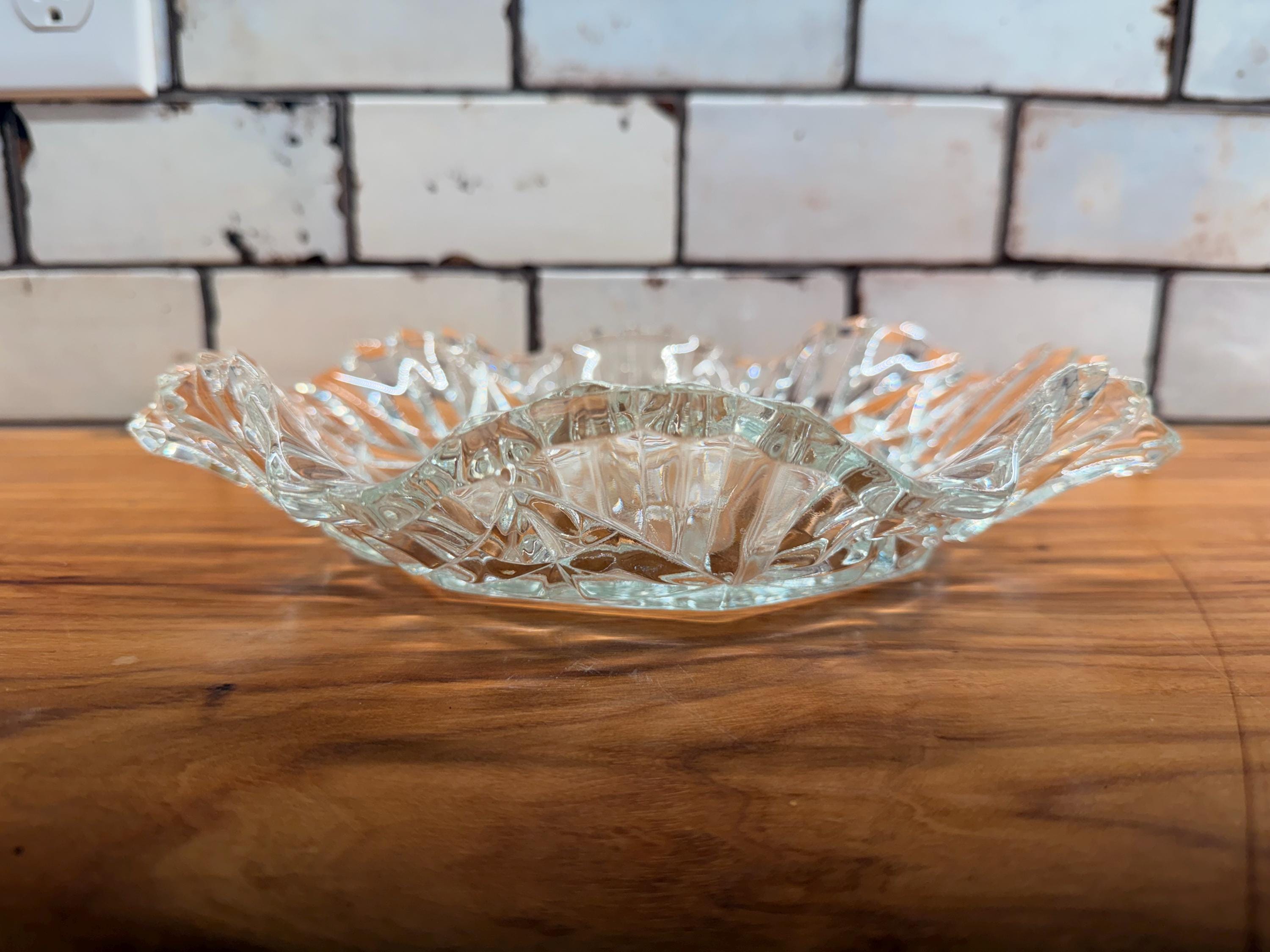 Federal Glass Pioneer Fruit Bowl | Clear Pressed Glass Serving Dish