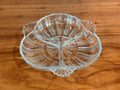 Hazel-Atlas Ridge Fan 3 Section Divided Relish Dish | Vintage Depression Glass Serving Tray | Pattern 572 | 1930s Clear Glass