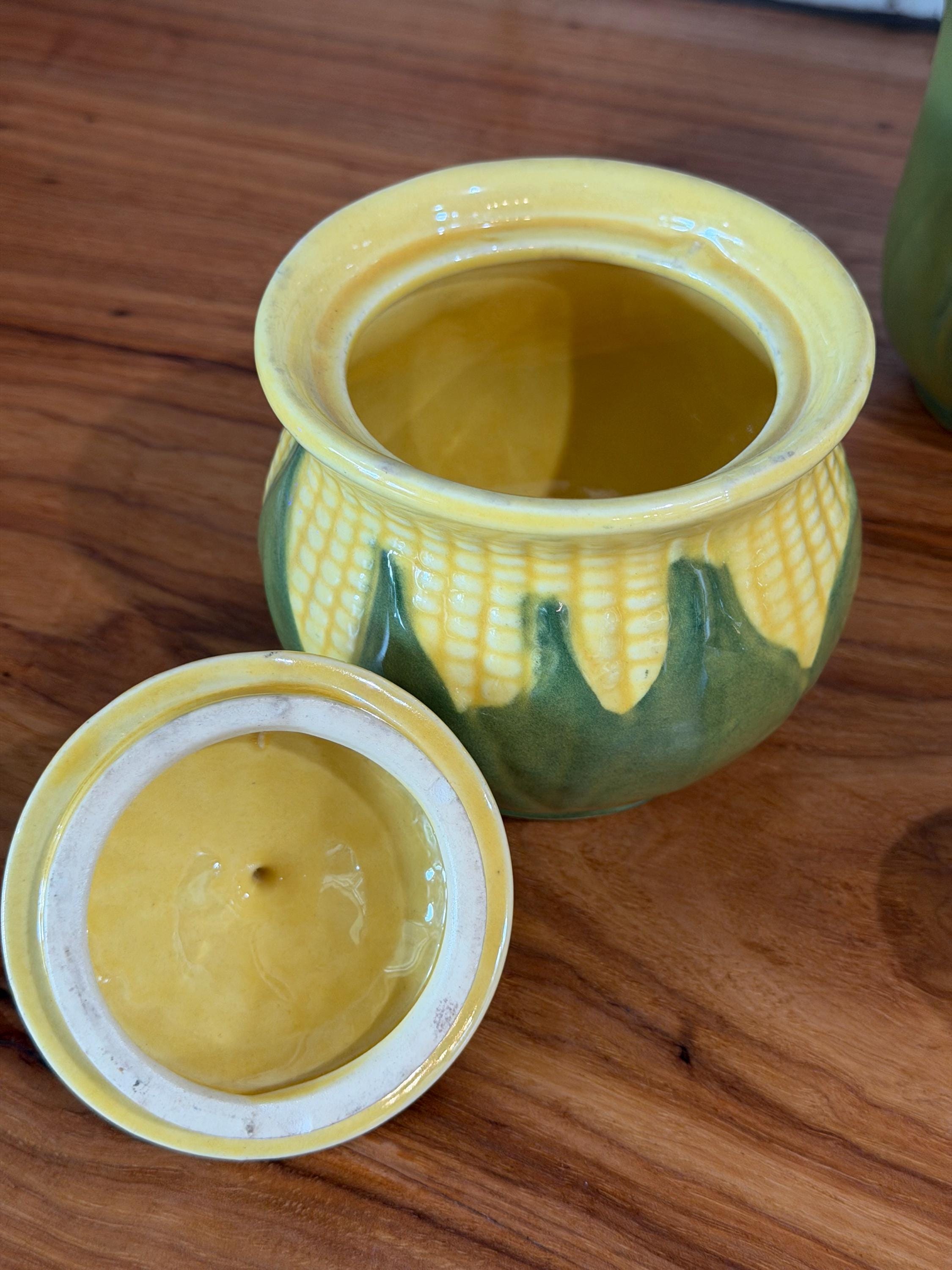 Vintage Shawnee Pottery Corn King 8-Piece Kitchen Canister Set Mid-Century USA