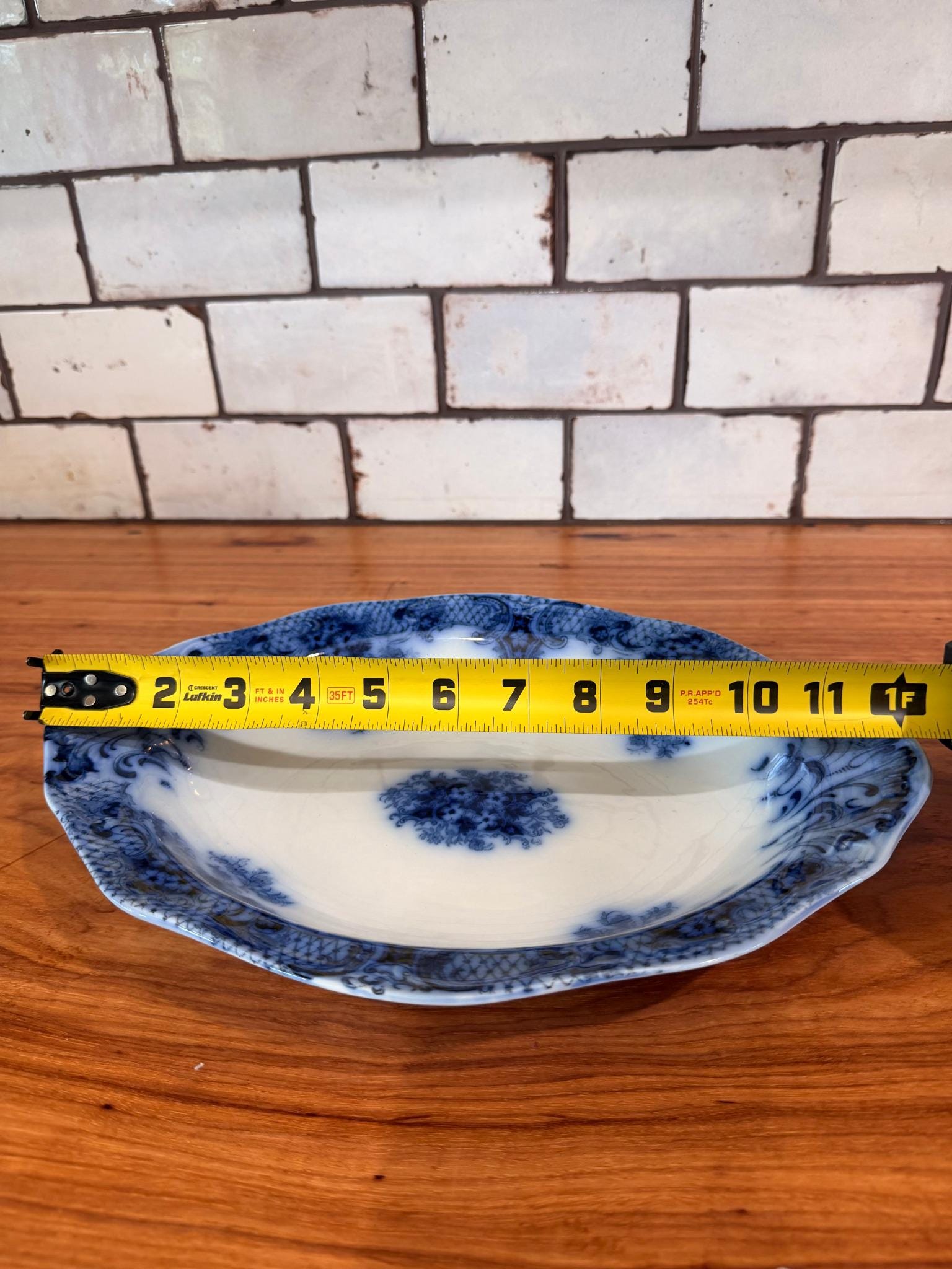 Antique Wood & Son Sydney Flow Blue Serving Bowl | Victorian Transferware (c. 1890s-1907)