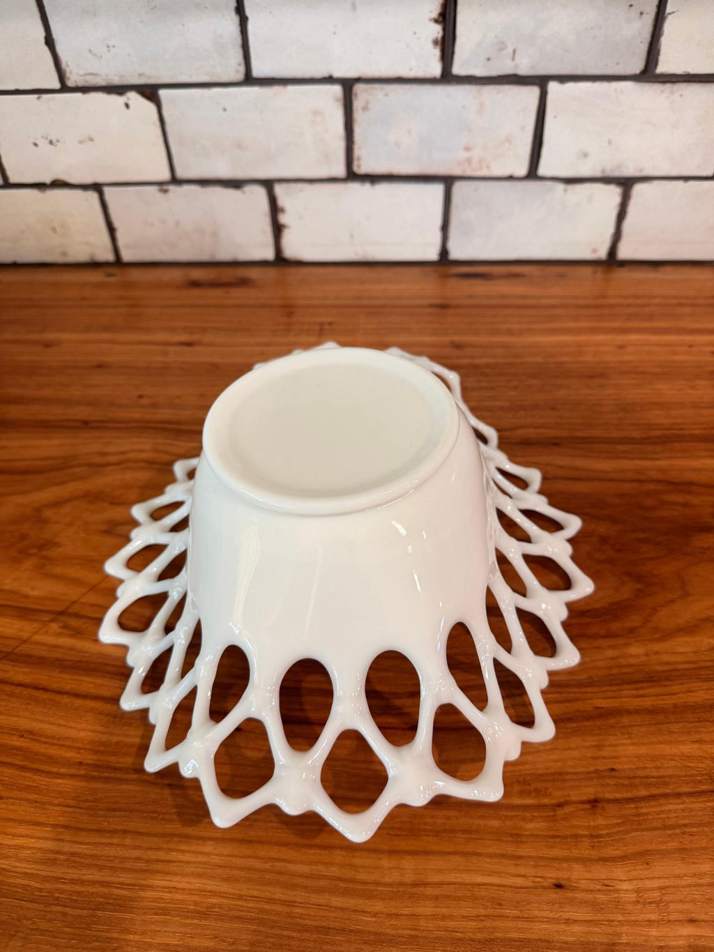 Vintage Westmoreland Doric Milk Glass Oval Bowl – Lace Edge Centerpiece