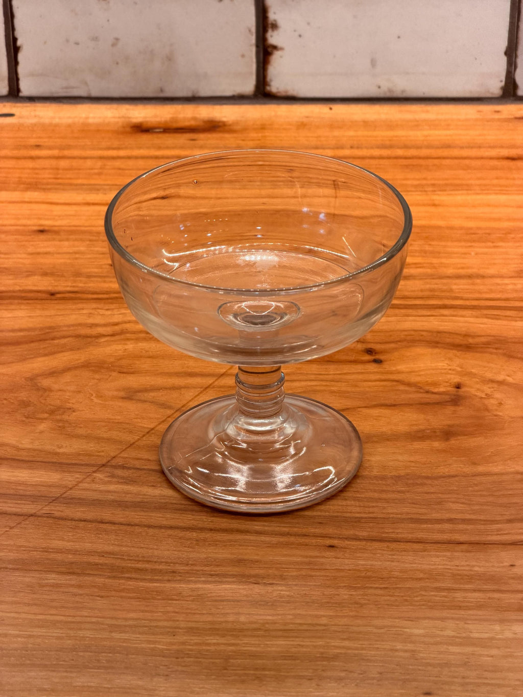 Vintage Champagne Coupe Glass | Clear Stemmed Dessert Dish | Depression Era Style Glass