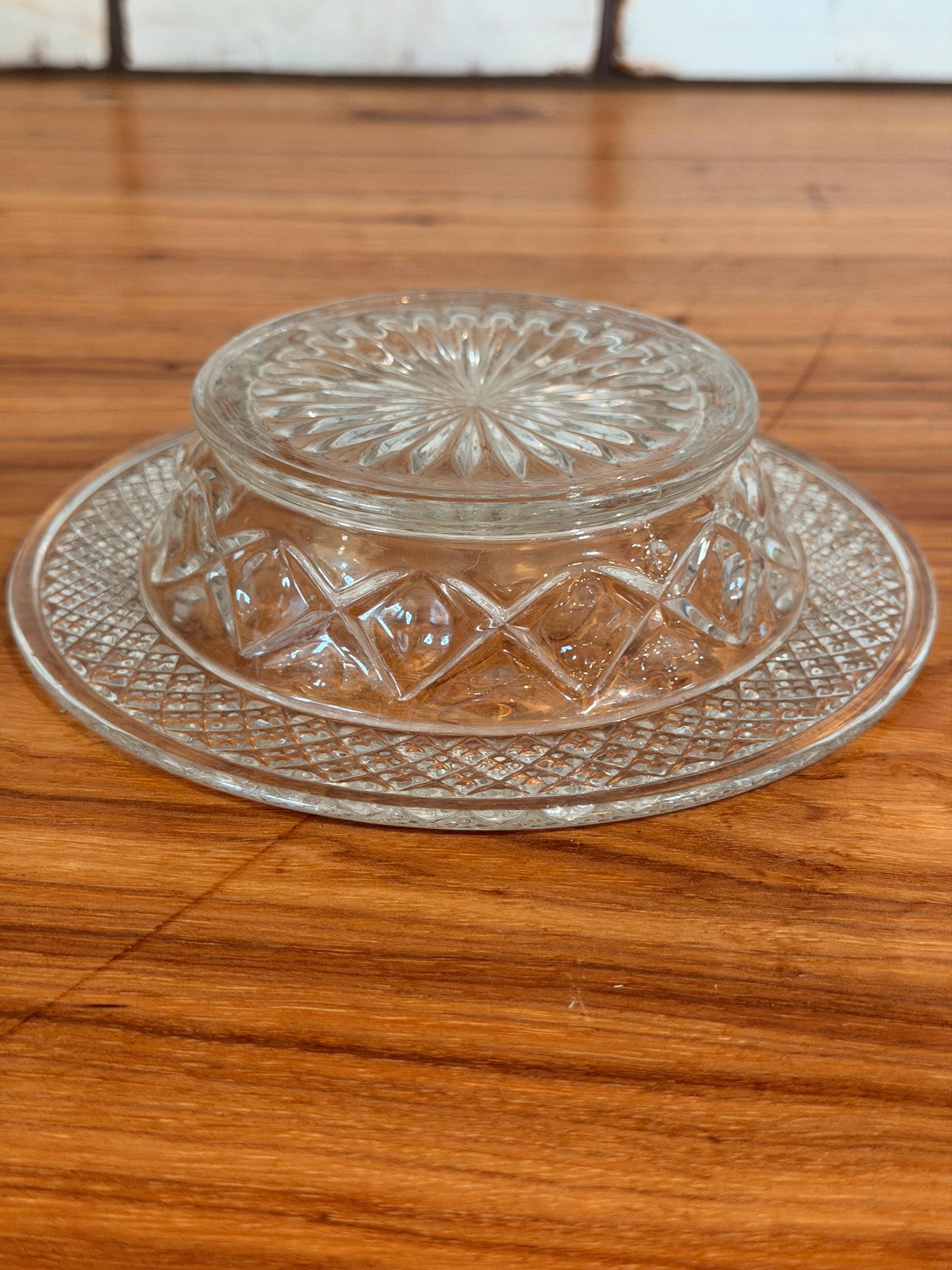 Vintage Imperial Glass Cape Cod Bowl | Clear Pressed Glass Dessert Dish