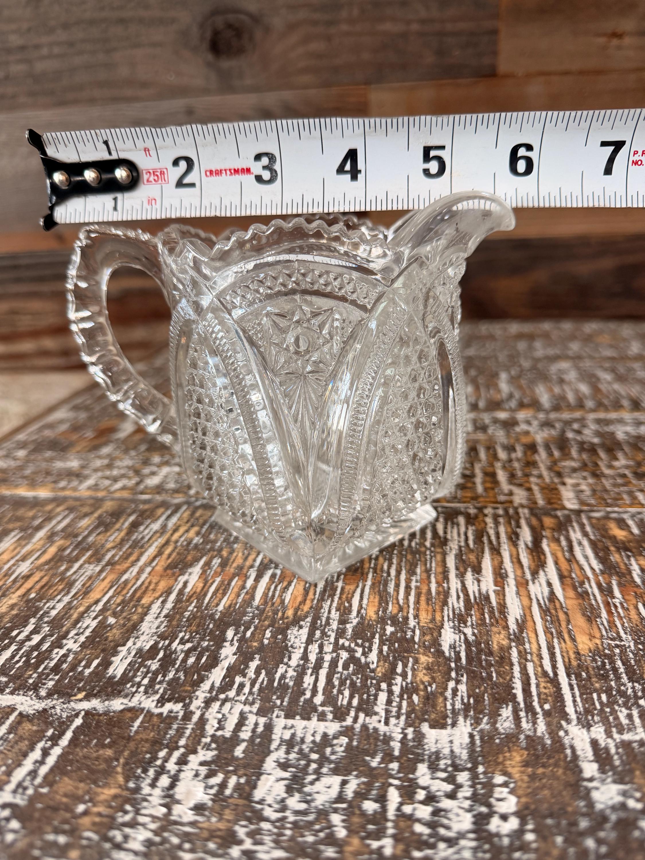 Antique EAPG Massachusetts Creamer & Sugar Bowl Set | U.S. Glass No. 15054 | 1898 Pressed Glass