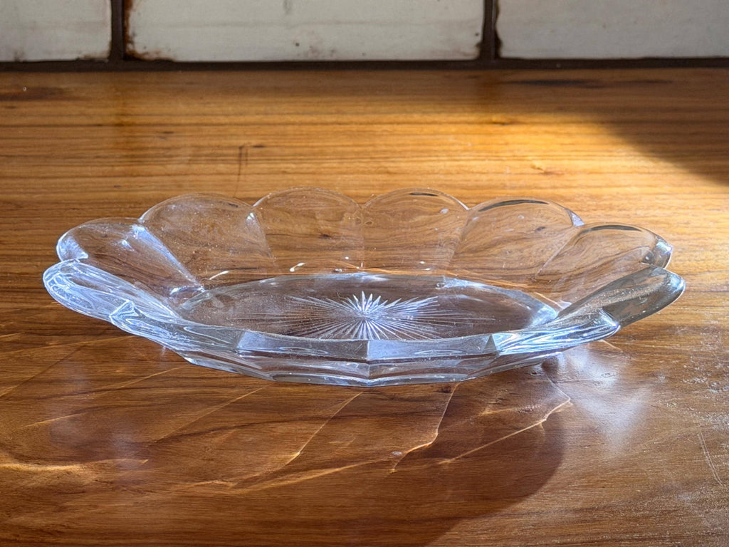 Vintage Heisey Glass Scalloped Bowl | Elegant Glass Starburst Dish