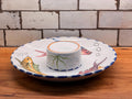 Vietri Italian Hand-Painted Fish Chip and Dip Platter – Coastal Serving Tray