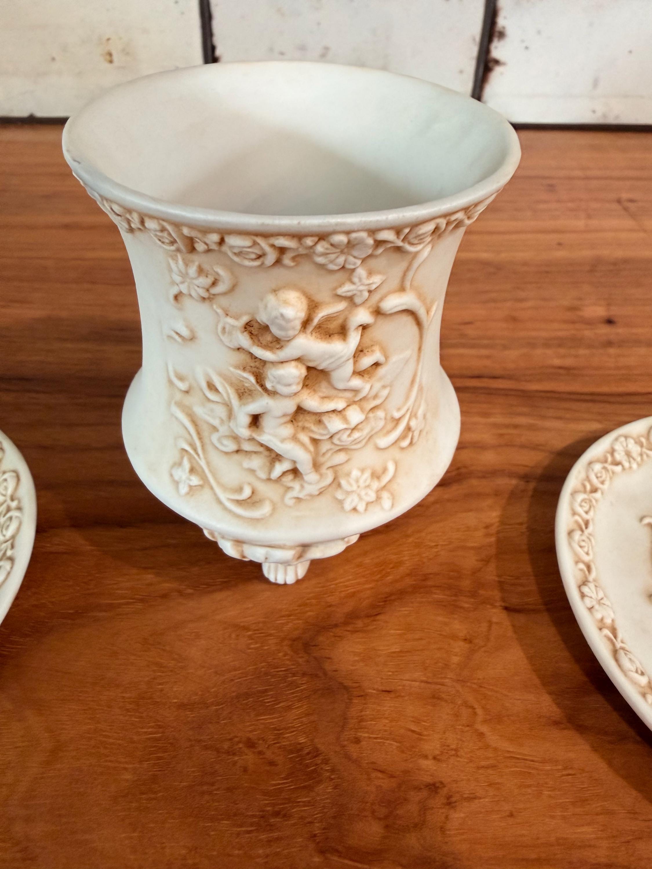 Vintage Lefton China Cherub Smoking Set – 3 Pieces