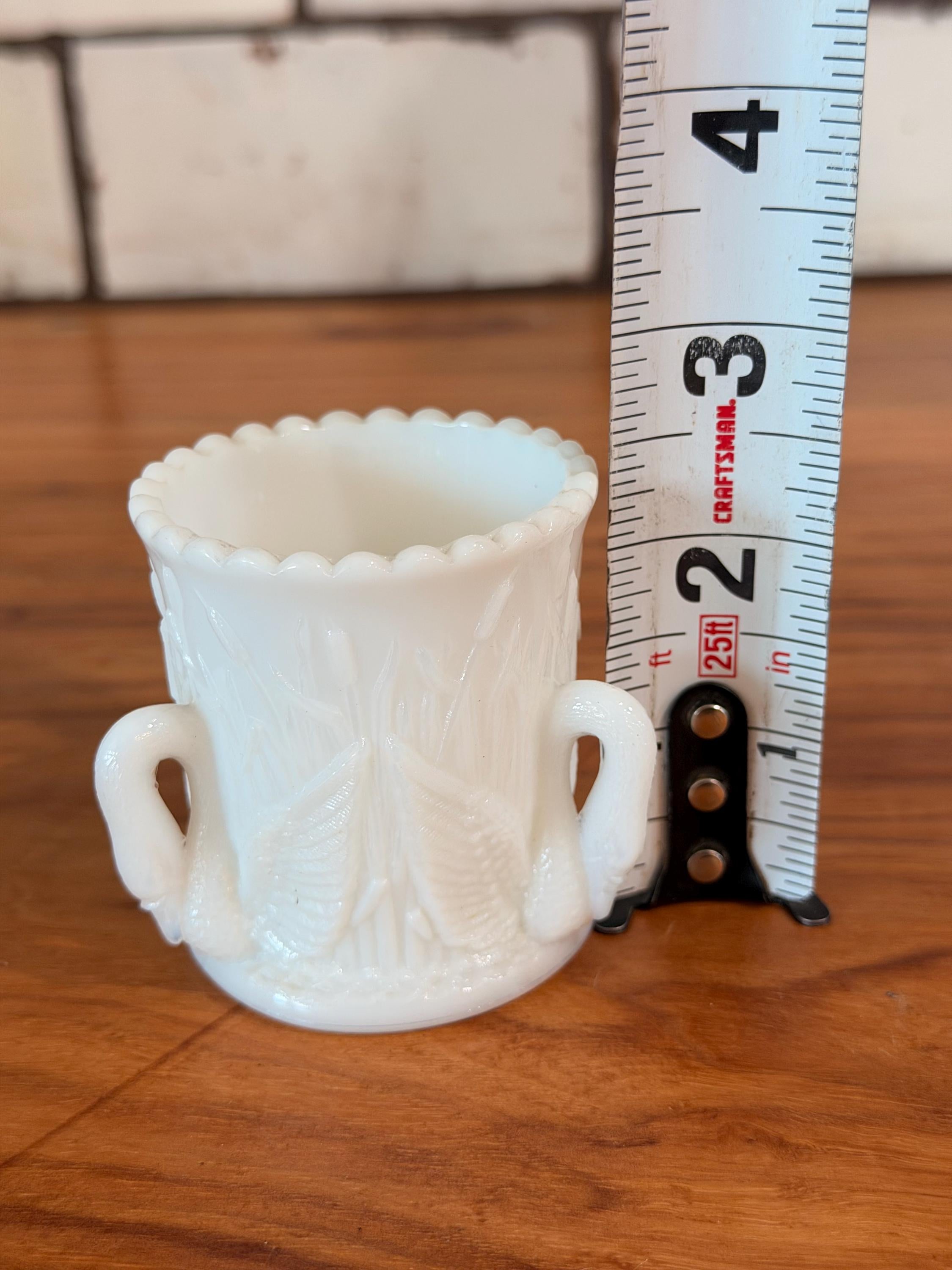 Vintage Westmoreland Milk Glass Swan Toothpick Holder | Cattail Pattern Bud Vase