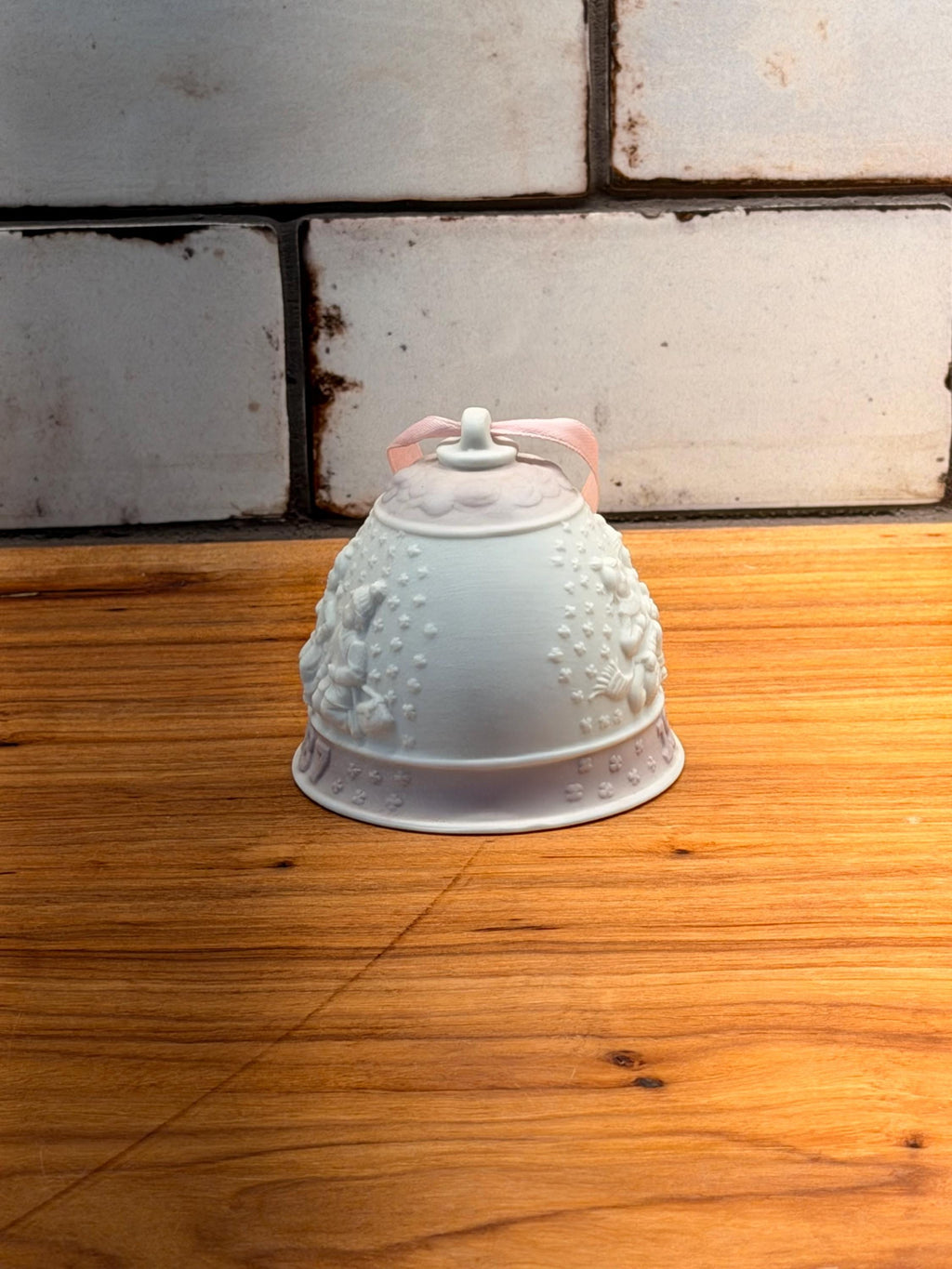 1987 Lladro Christmas Bell Ornament | Bisque Porcelain Children Scene, Annual Collector Bell