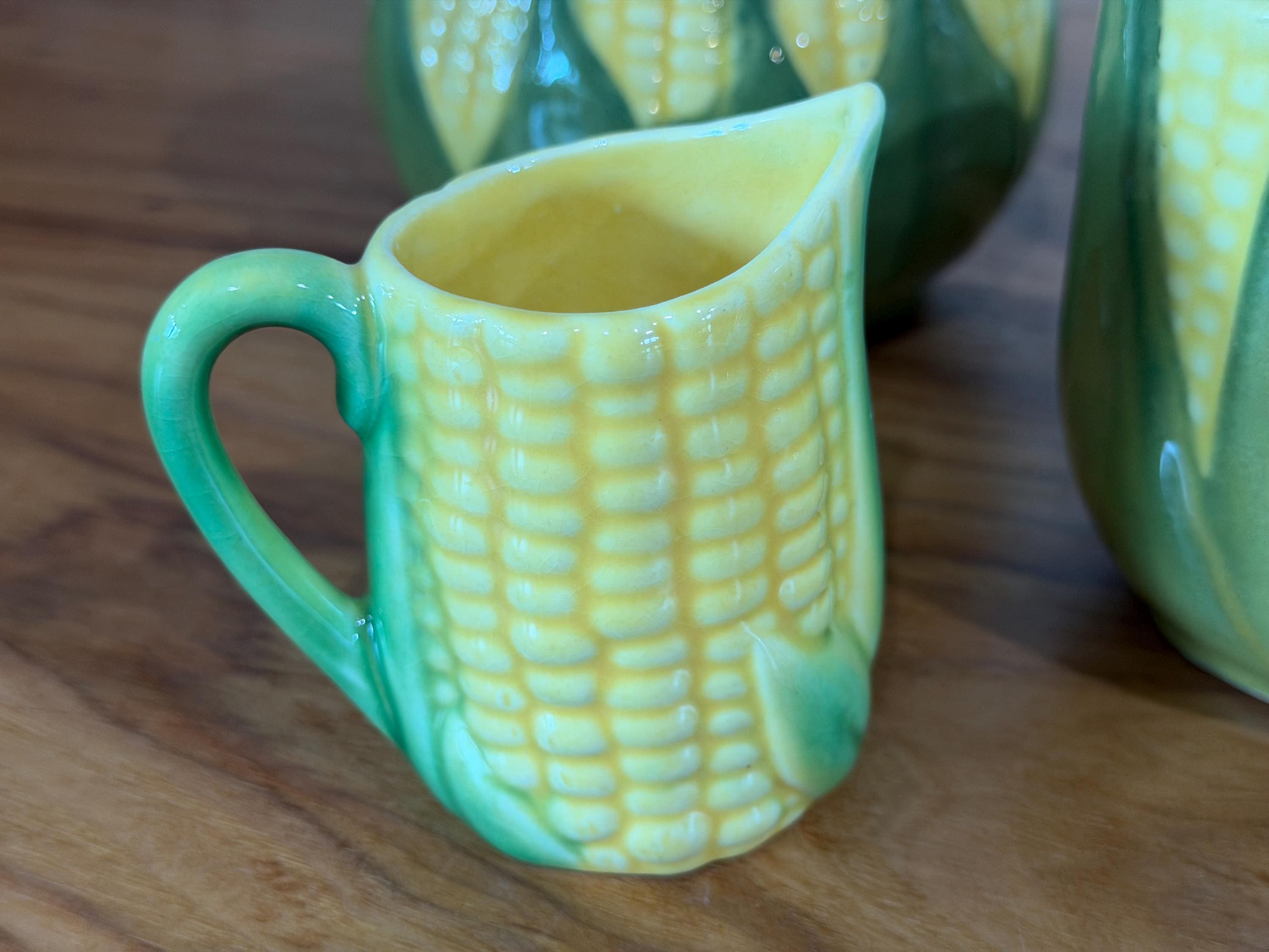 Vintage Shawnee Pottery Corn King 8-Piece Kitchen Canister Set Mid-Century USA
