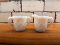 Vintage Westmoreland Milk Glass Miniature Creamer & Sugar Set – Old Quilt Pattern