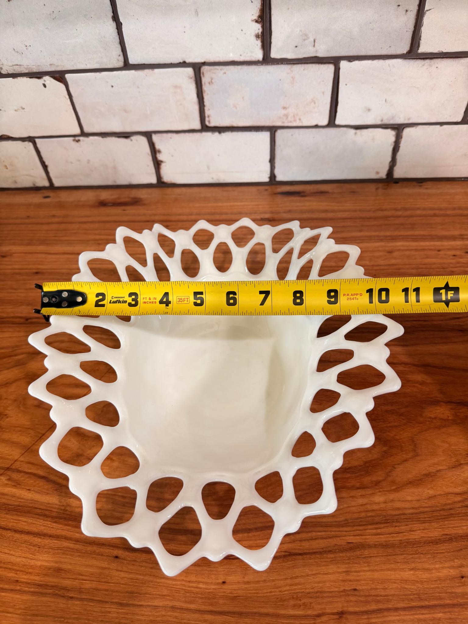 Vintage Westmoreland Doric Milk Glass Oval Bowl – Lace Edge Centerpiece