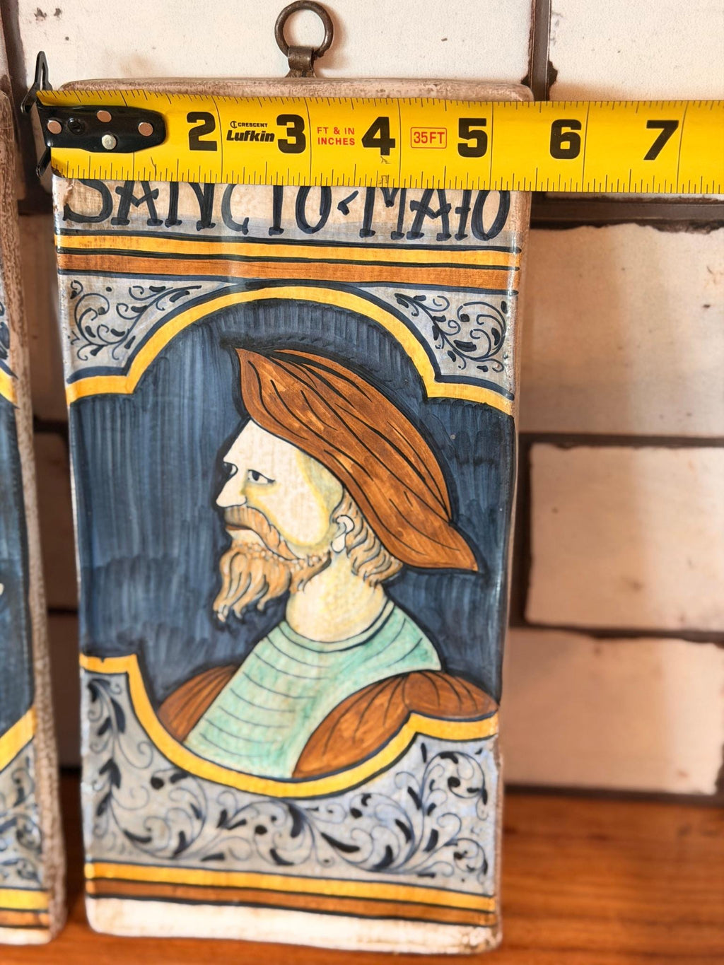 Vintage SACA Castelli Italy Renaissance Wall Plaques Set | Hand Painted Majolica Portraits