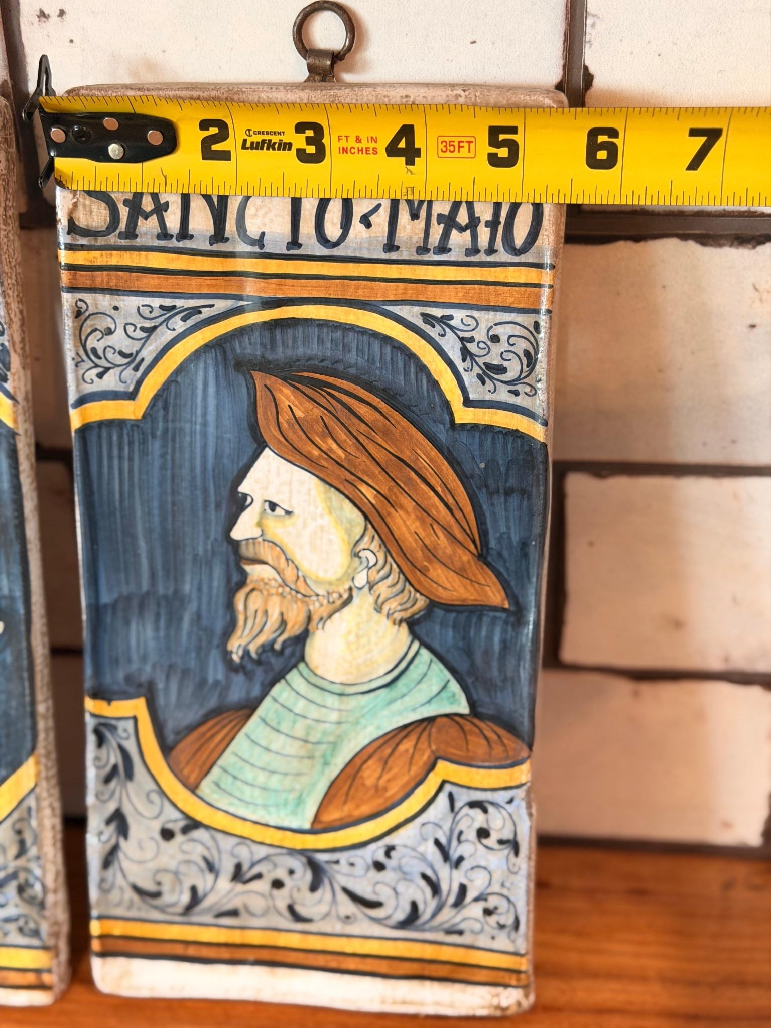 Vintage SACA Castelli Italy Renaissance Wall Plaques Set | Hand Painted Majolica Portraits