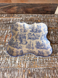 Vintage Orchid Designs England Country Life Blue & White Toile Scalloped Centerpiece Bowl
