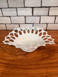 Vintage Westmoreland Doric Milk Glass Oval Bowl – Lace Edge Centerpiece