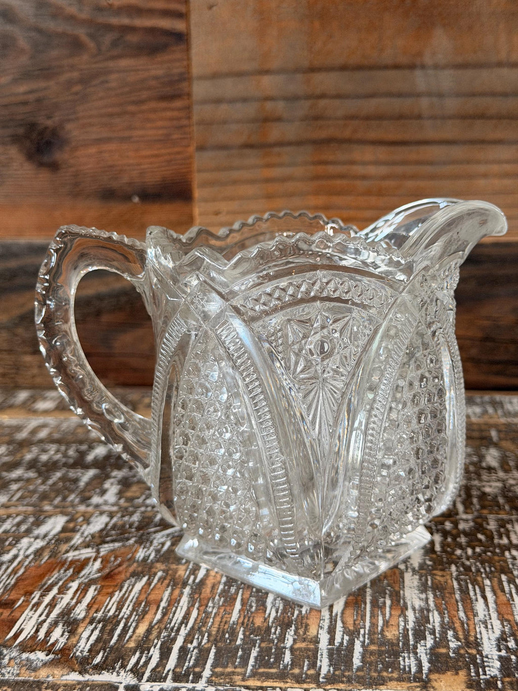 Antique EAPG Massachusetts Creamer & Sugar Bowl Set | U.S. Glass No. 15054 | 1898 Pressed Glass