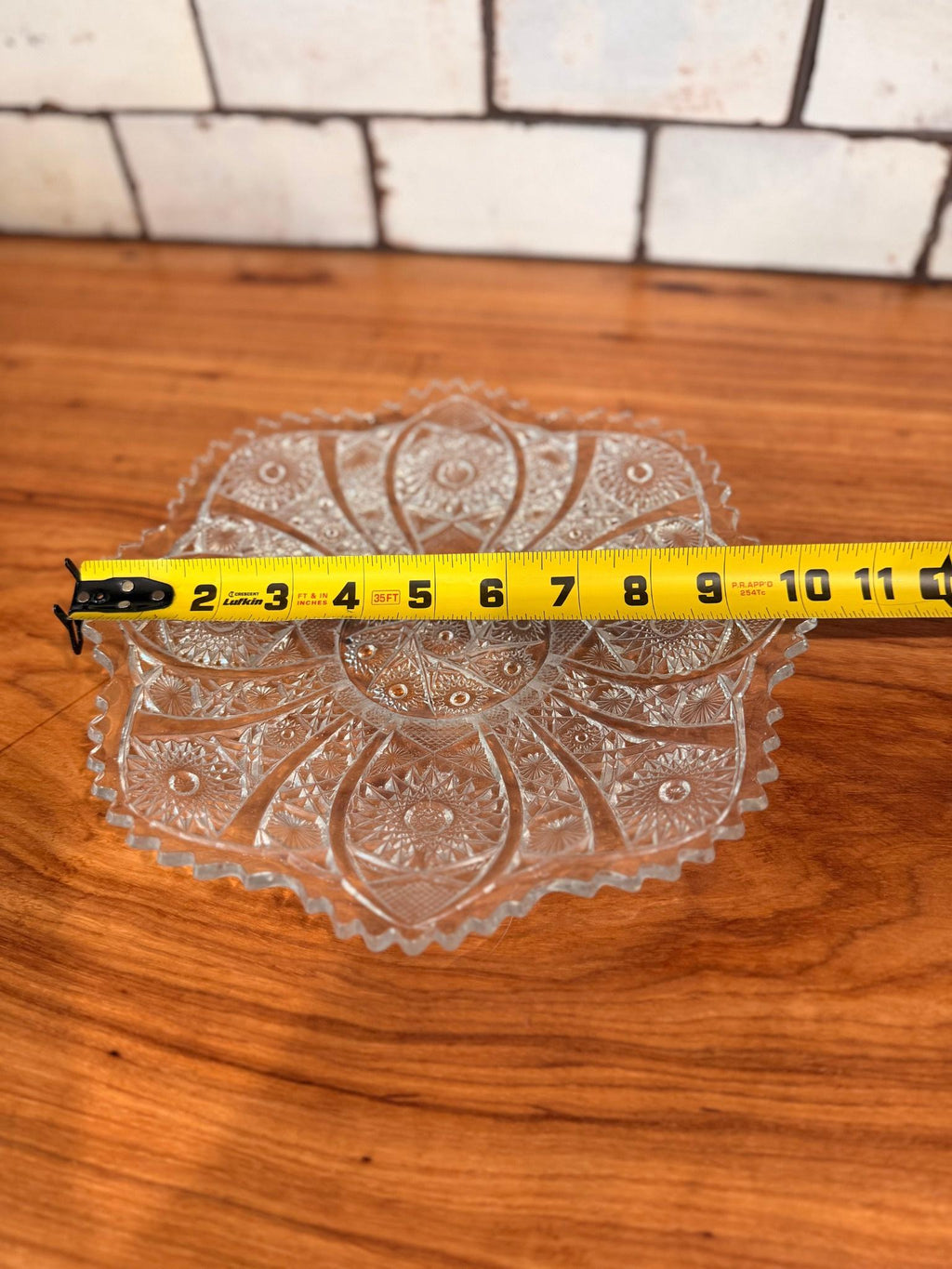 Imperial Glass Daisy & Button Serving Bowl: Clear Pressed Glass, 11" Crimped Edge