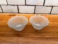 Vintage Indiana Glass Wild Rose Frosted Fruit Bowls, Set of 2, Satin Dessert Bowls
