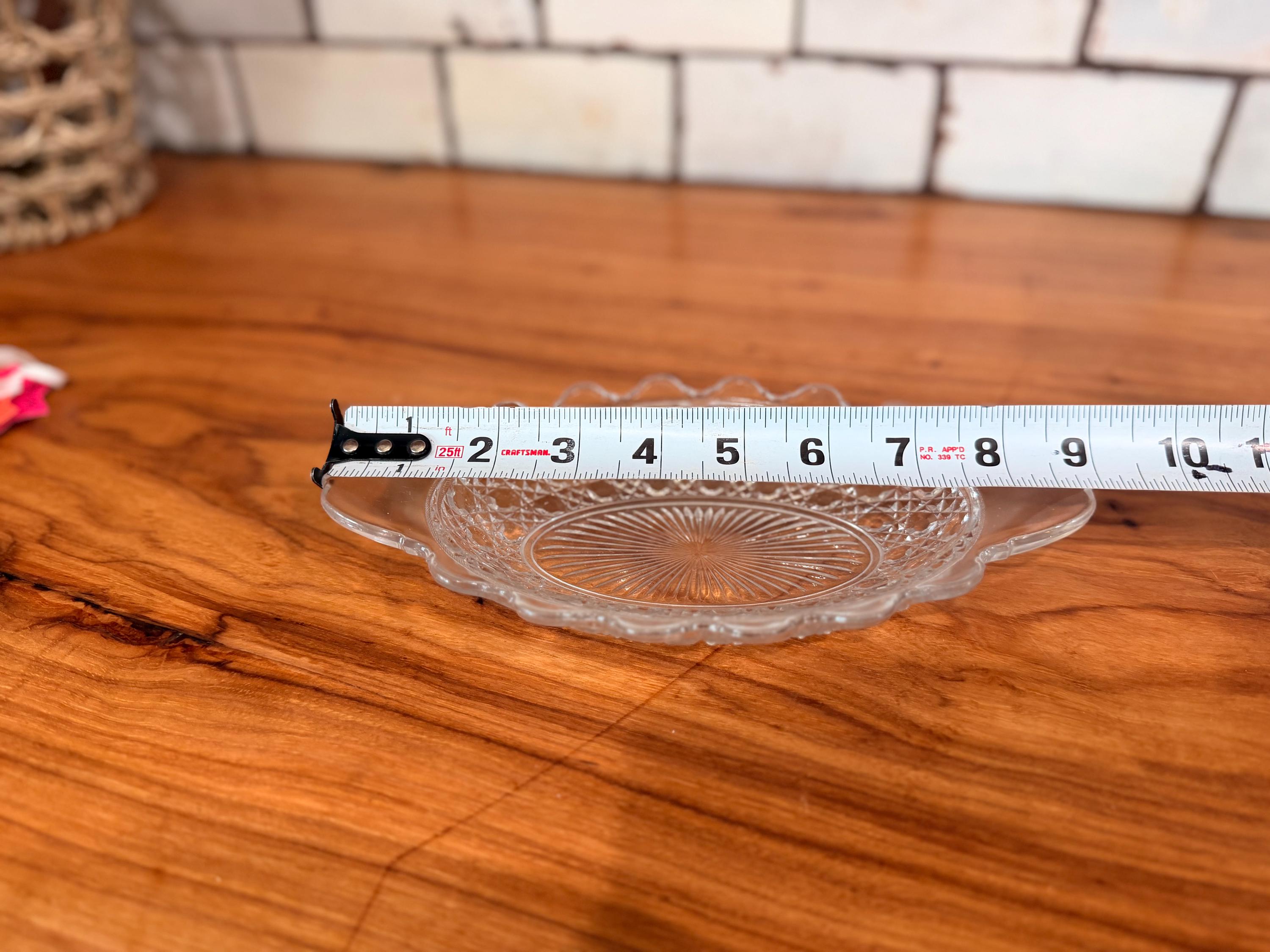 Vintage Indiana Glass Oval Relish Dish | Clear Pressed Glass Celery Tray | Scalloped Serving Bowl