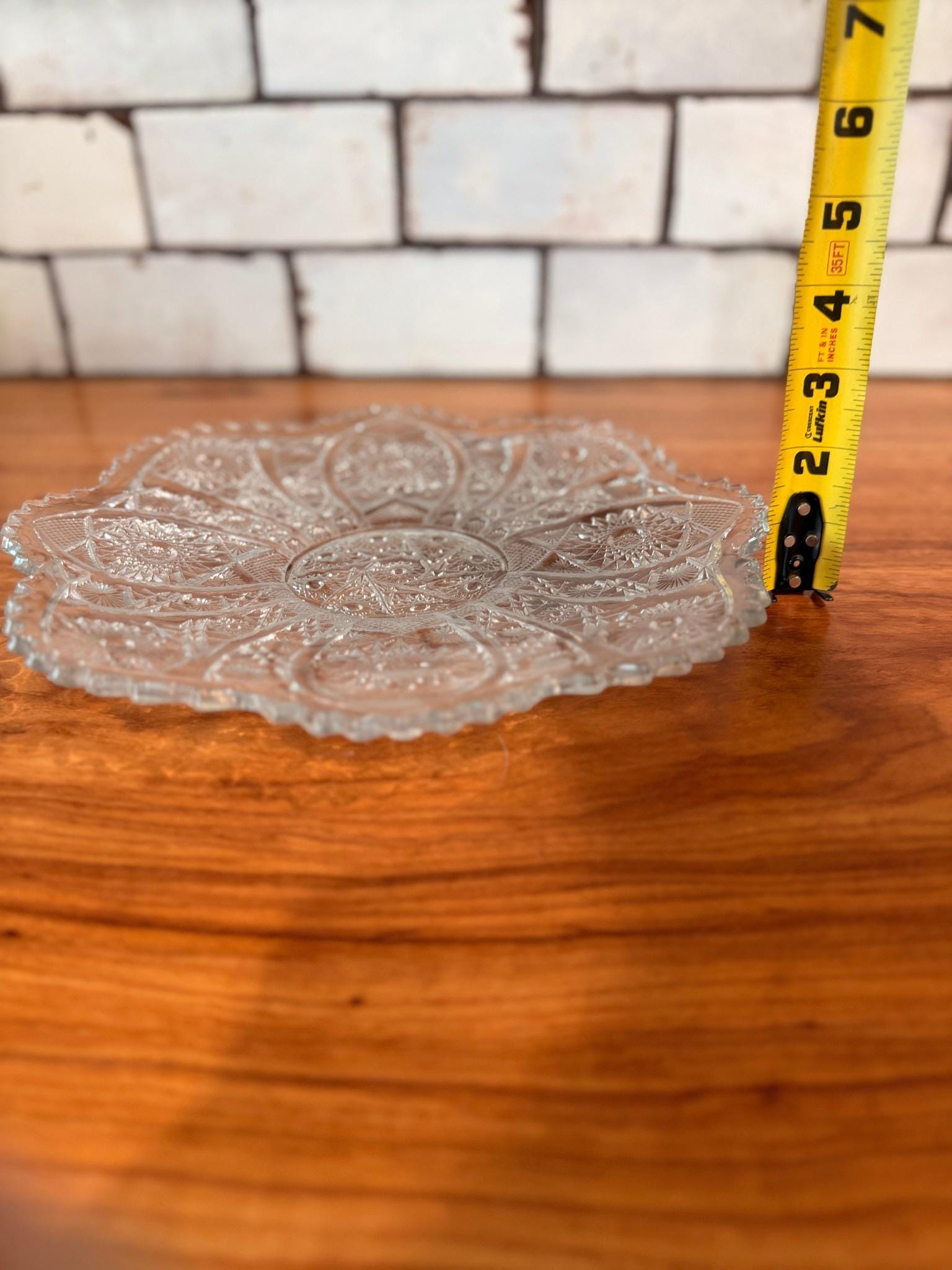 Imperial Glass Daisy & Button Serving Bowl: Clear Pressed Glass, 11" Crimped Edge