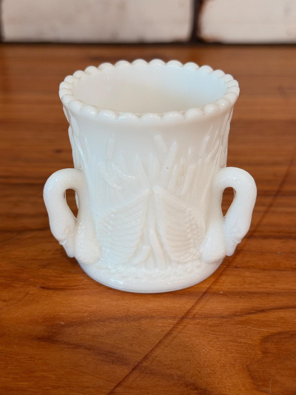 Vintage Westmoreland Milk Glass Swan Toothpick Holder | Cattail Pattern Bud Vase