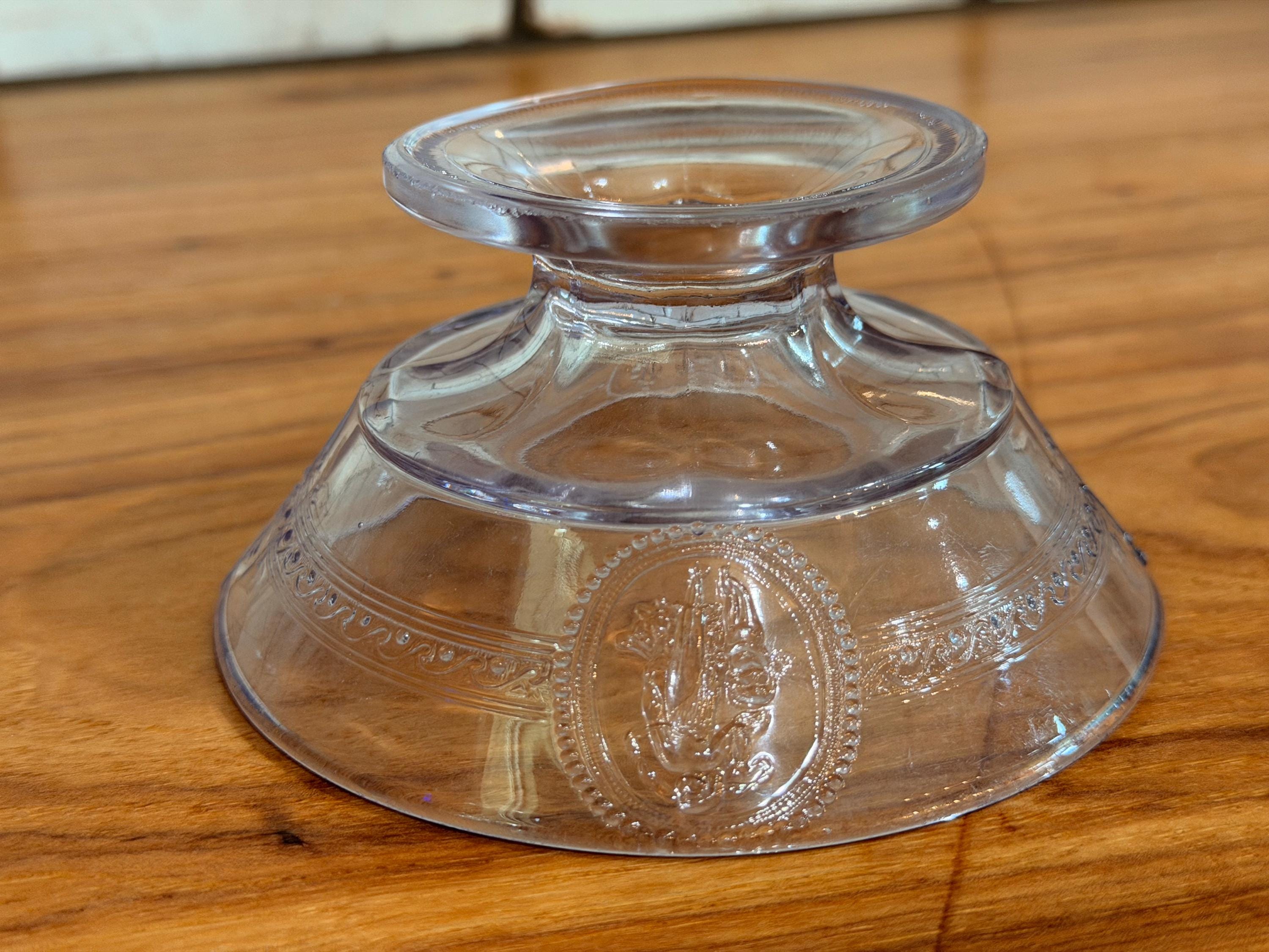 Antique Amethyst Pressed Glass Compote | Richards Hartley Cupids Venus Pedestal Bowl