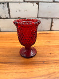 Vintage Ruby Red Hobnail Fenton Style Bud Vase