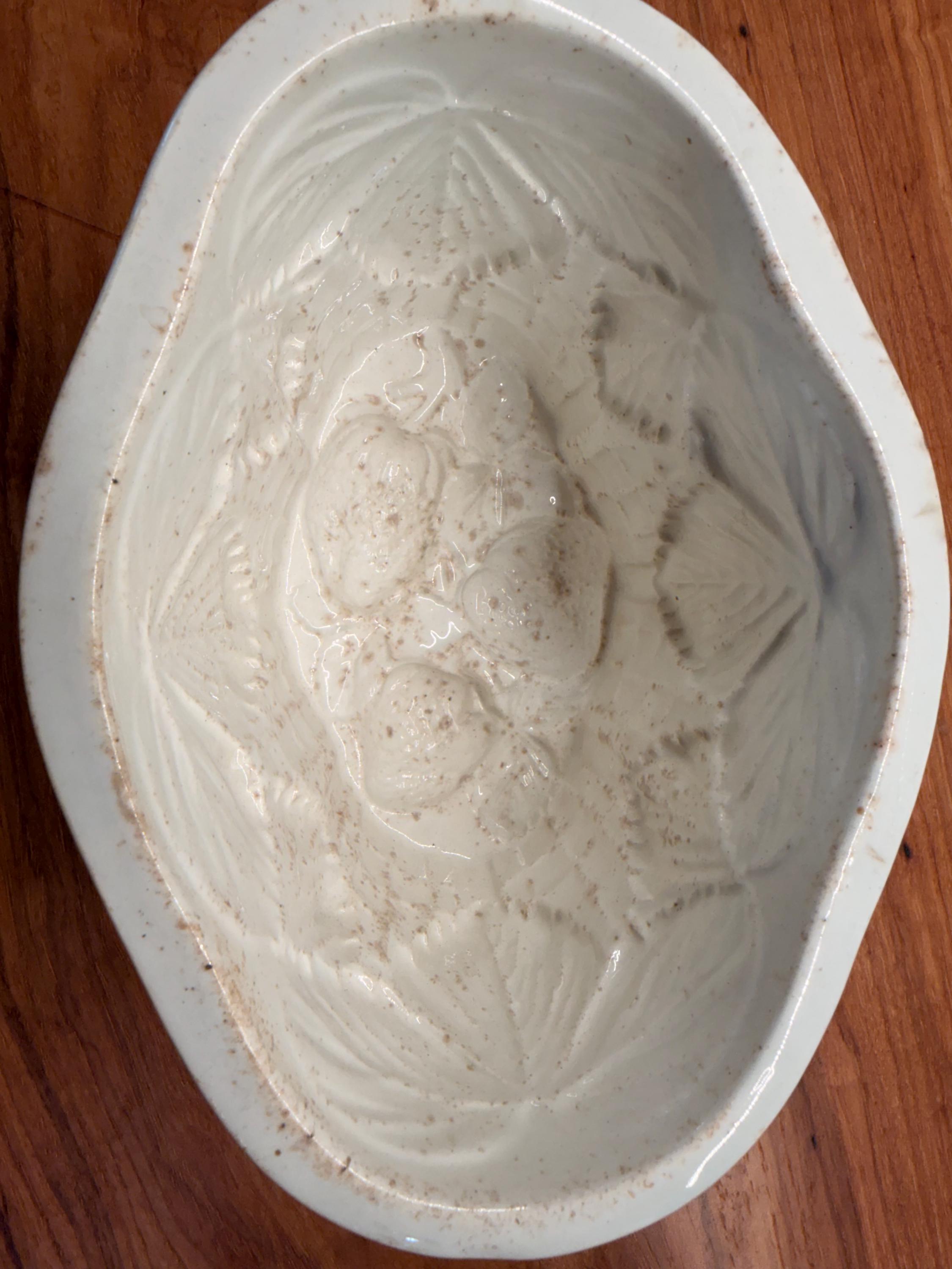Antique Victorian Copeland Strawberry Jelly Mold | English Ironstone Blancmange Mold | 1800s Kitchenalia