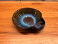 Handmade Studio Pottery Spoon Rest Blue Brown Reactive Glaze Ceramic Kitchen Rest
